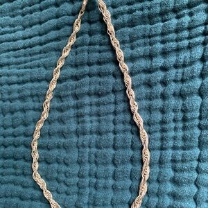 Elegant Loosely Twisted Solid Sterling SIlver necklace